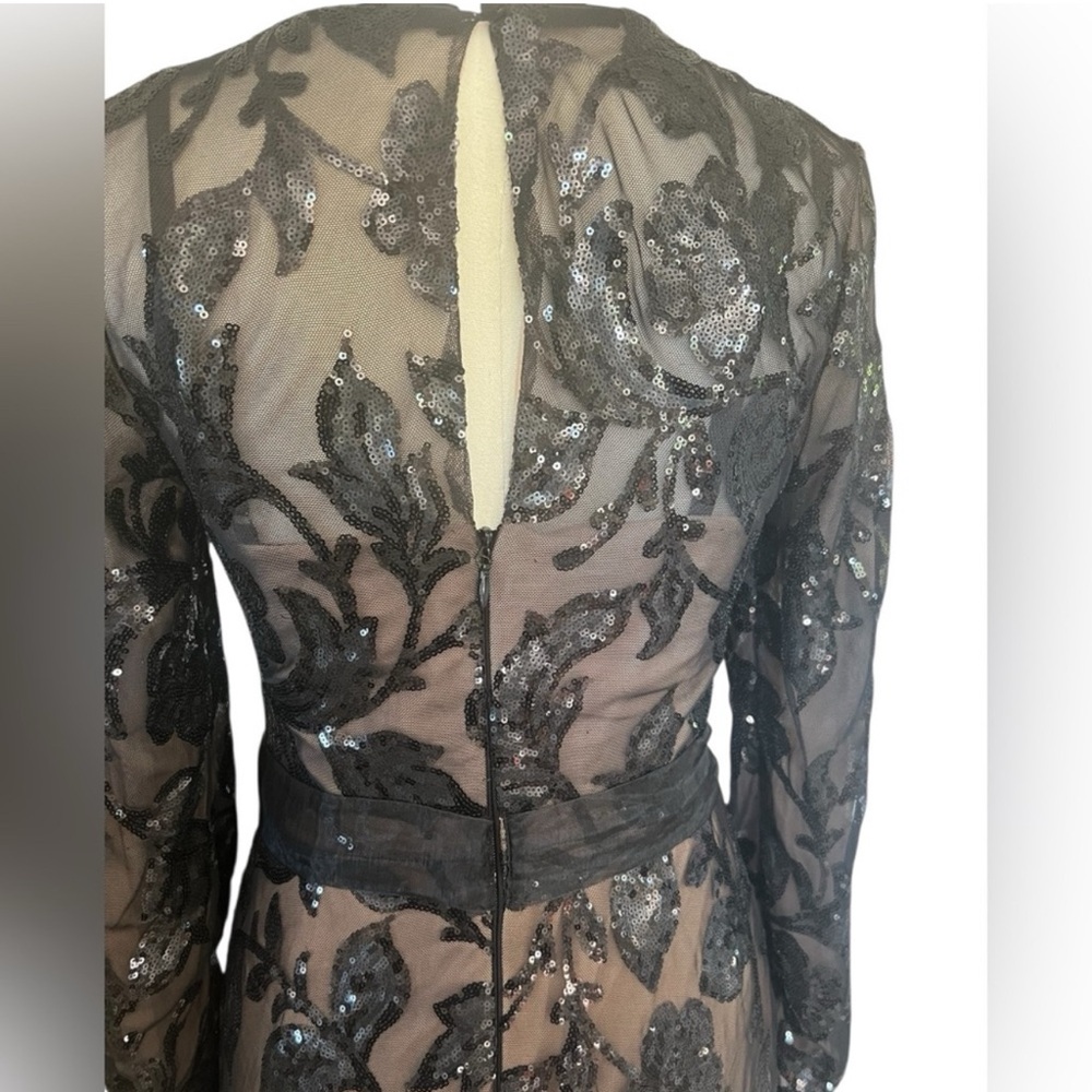 Dress the Population Elegant Ava sequin floral Black Gown size medium M - Picture 8 of 17